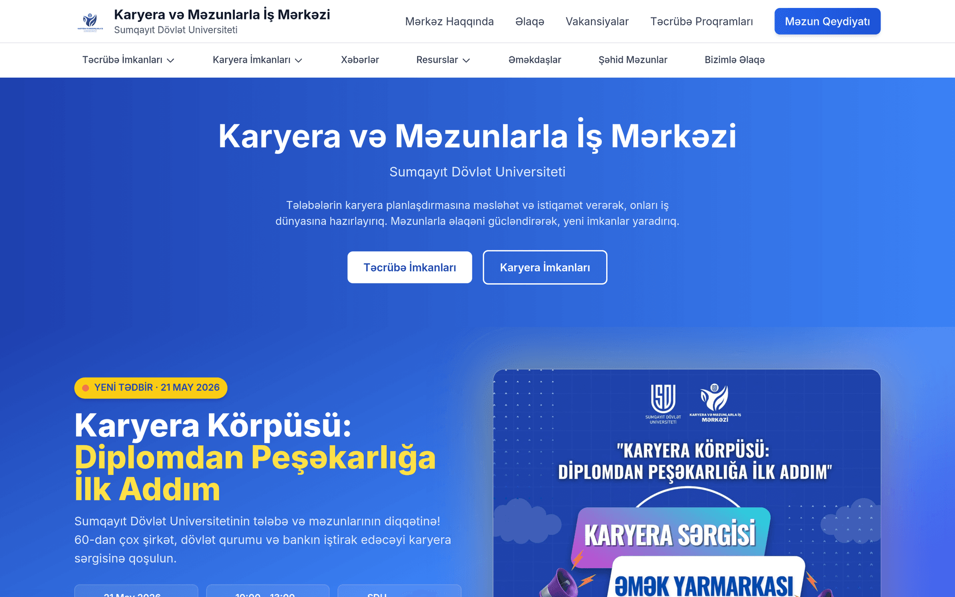 karyera.sdu.edu.az — Rəsmi Karyera Portalı