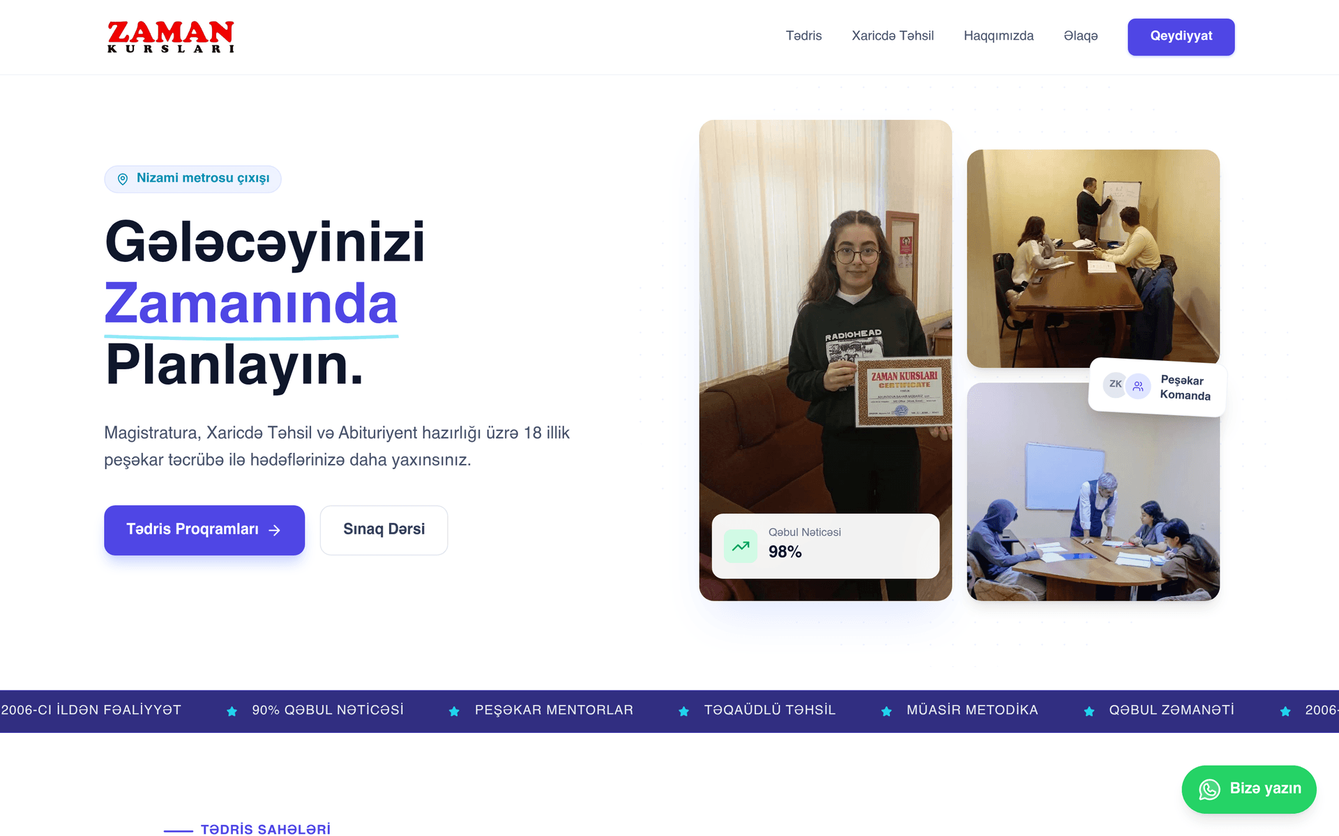 Zaman Kursları — Education